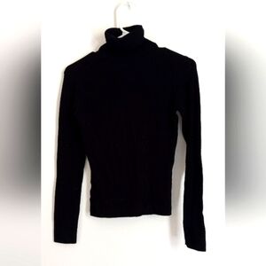 BCBGMaxAzria Dark Charcoal Silk Blend Turtleneck Vintage Sweater- Size:S